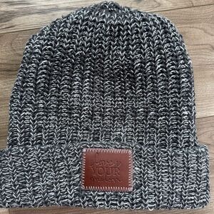 LOVE YOUR MELON Beanie Hat Cuffed Style Cotton Charcoal Speckled Men’s Women’s